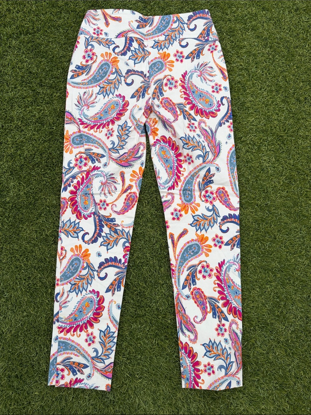 White Paisley Print Leggings - Multicolor - Picture 6 of 8